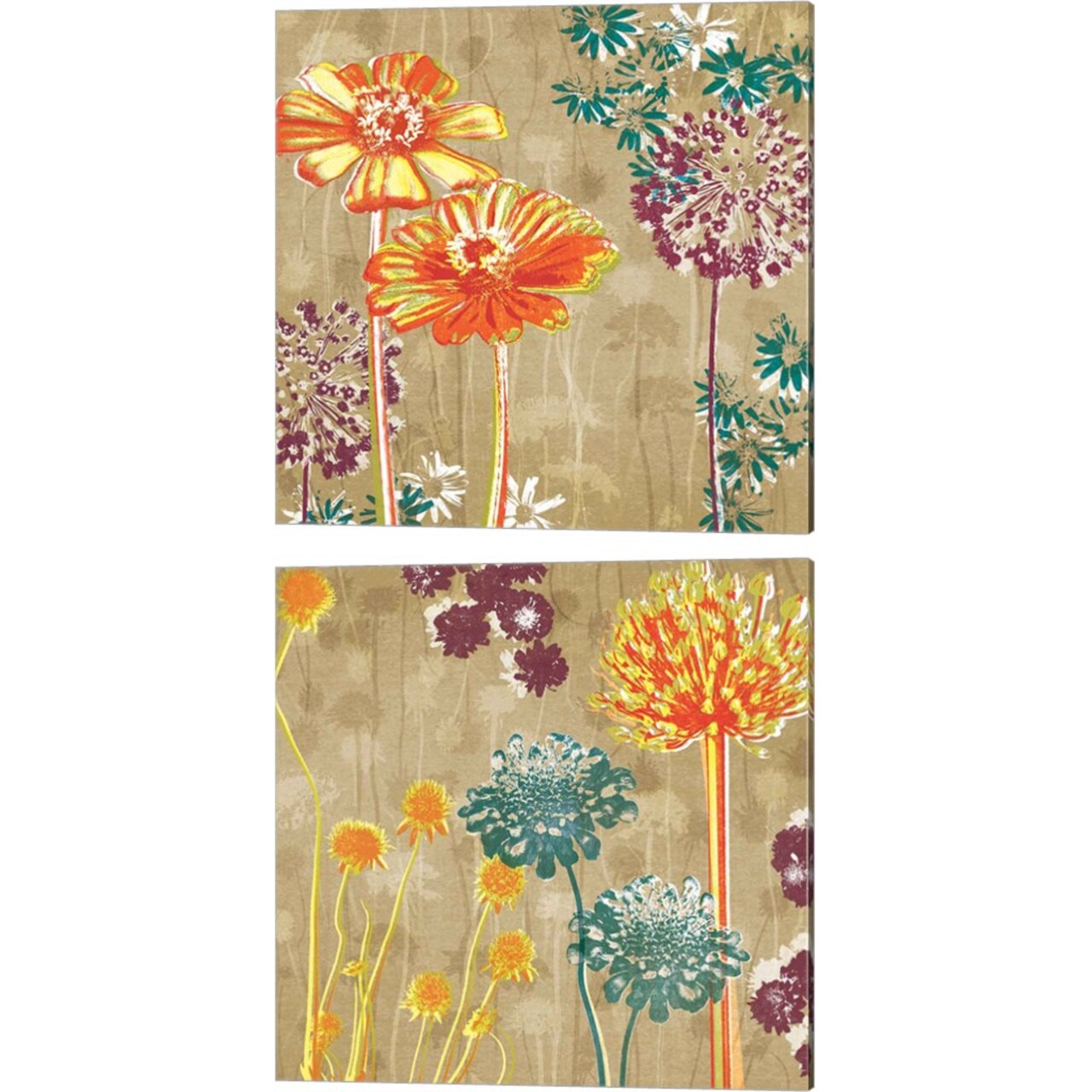 Good Times by Tandi Venter 14" x 14" Canvas Wall Art (Set of 2)